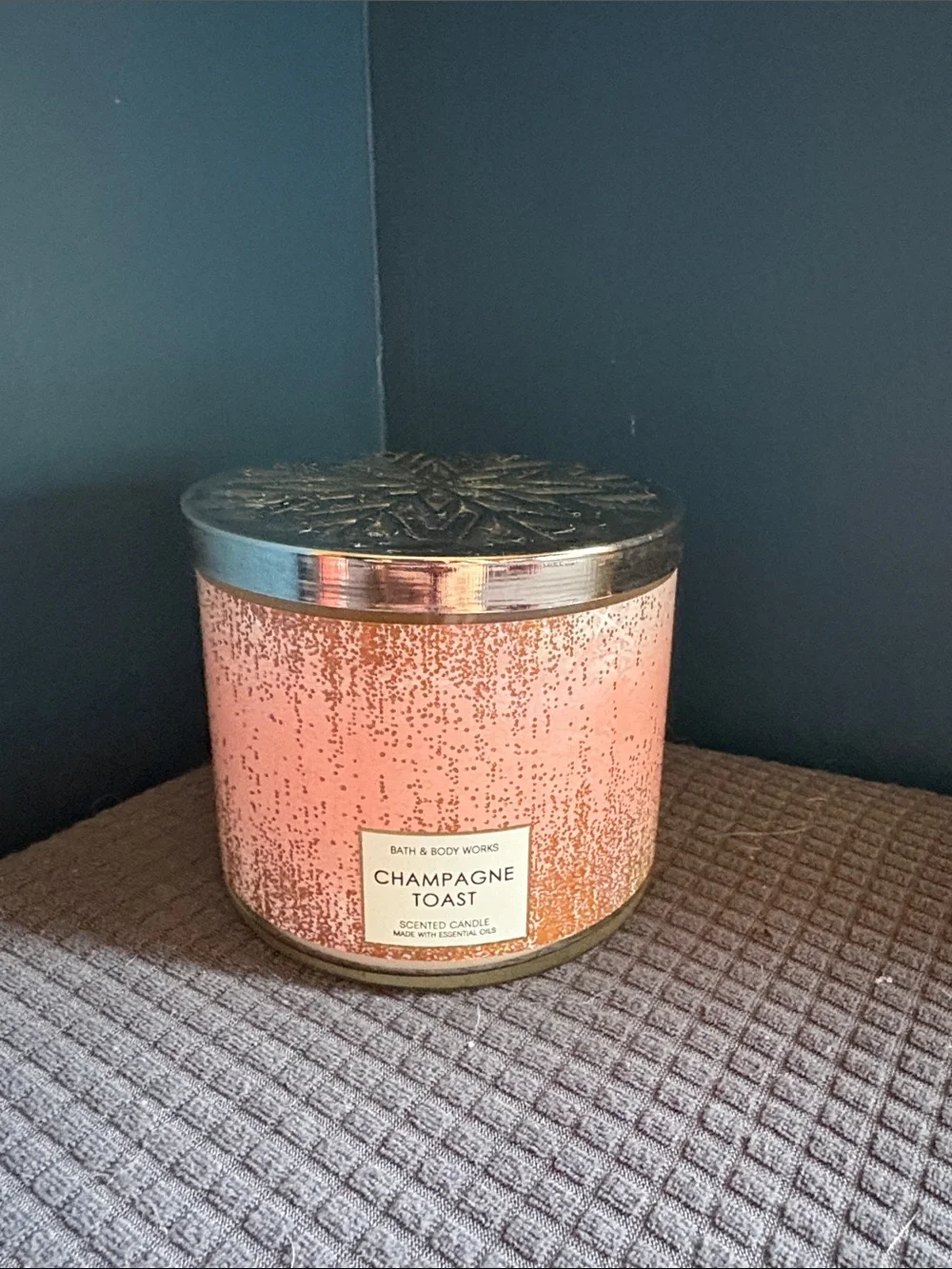 Bath & Body Works Champagne Toast Candle - Pink and Gold Accents